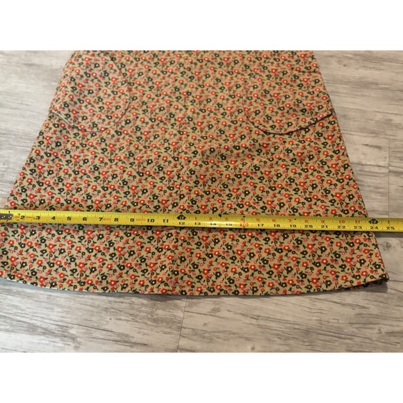 Warm Vintage Floral Print Corduroy Sleeveless Dress with Pockets‎ 90s Style SZ 2 - Picture 14 of 14